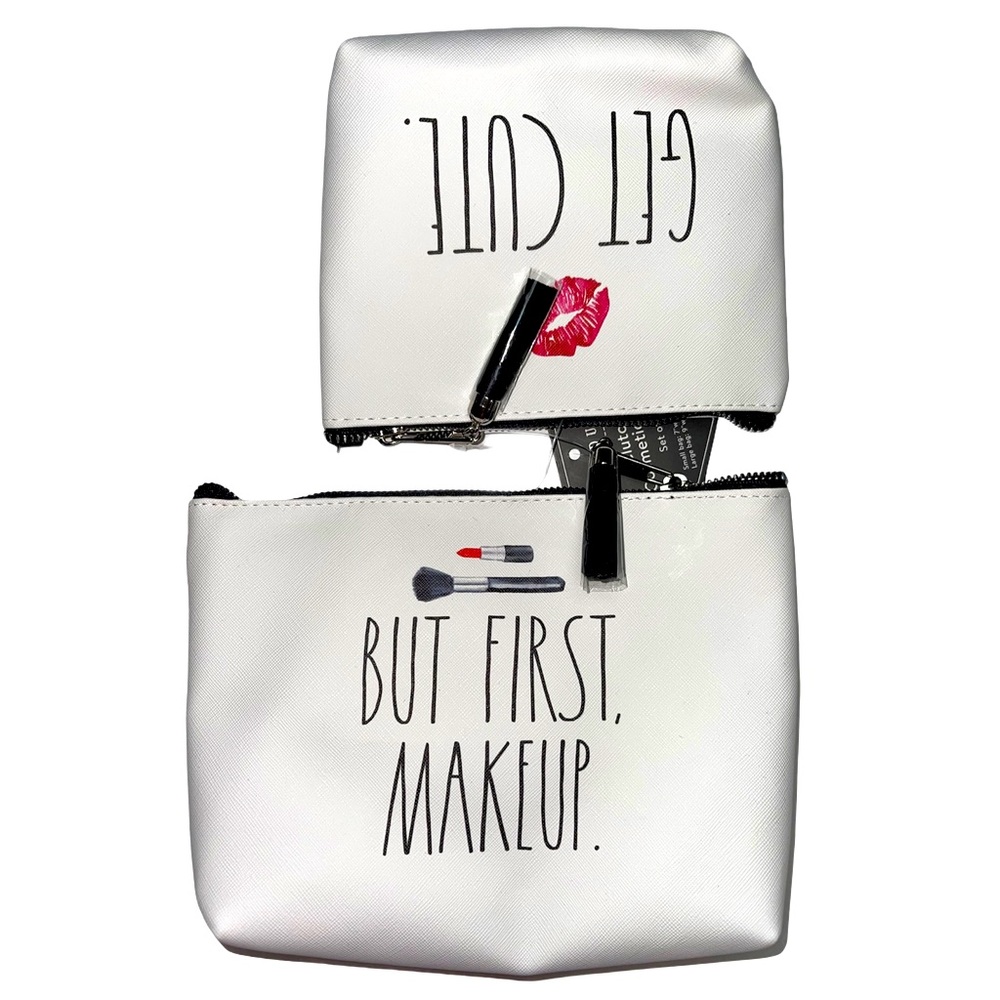 RAE DUNN Cosmetic Bags But First Make Up Get Cute NWT - Picture 4 of 6